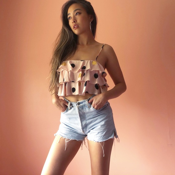 H&M Tops - H&M Tiered Polka Dot Crop Top